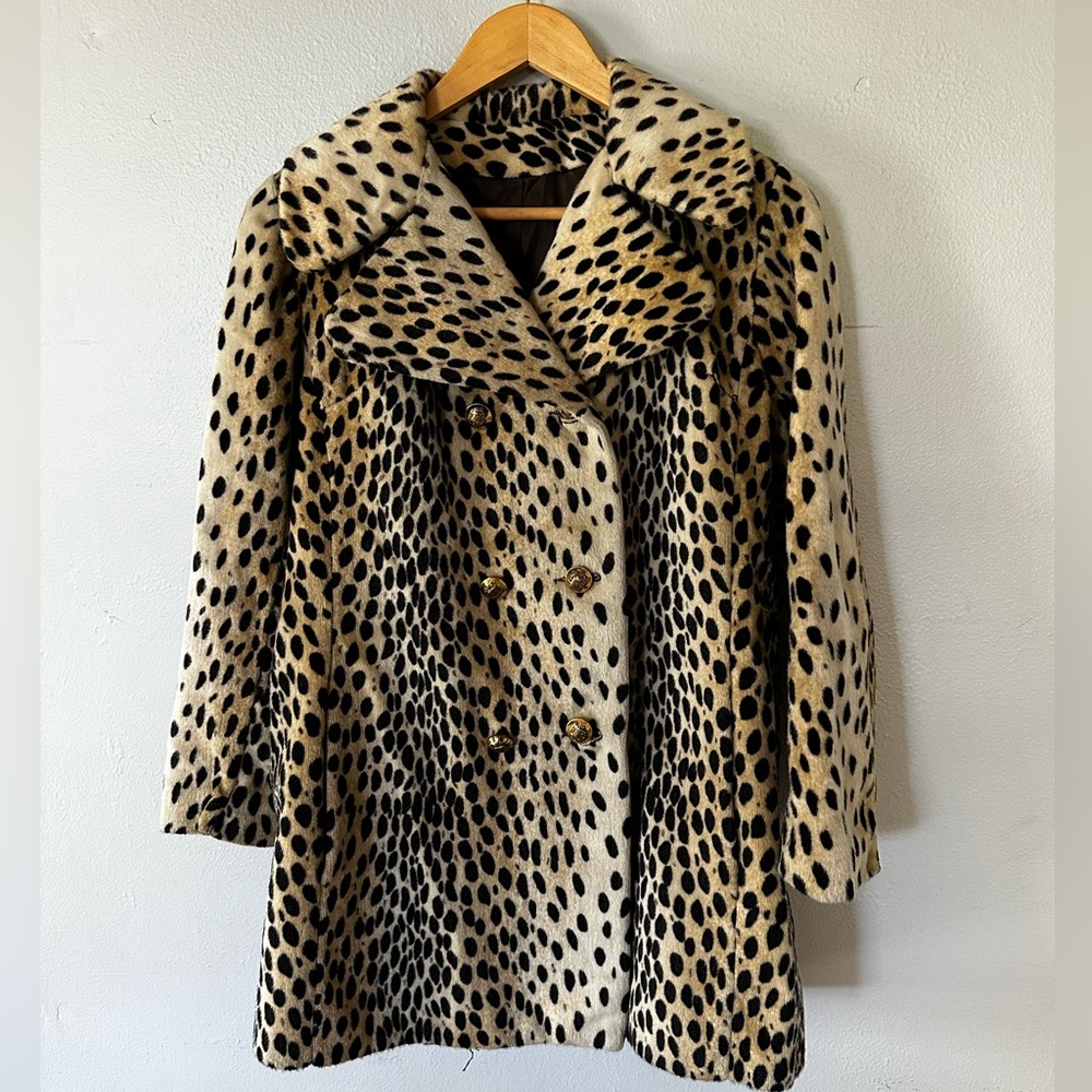Vintage Leopard Faux Fur Coat